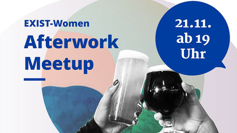 Key Visual für das EXIST Women Afterwork Meetup