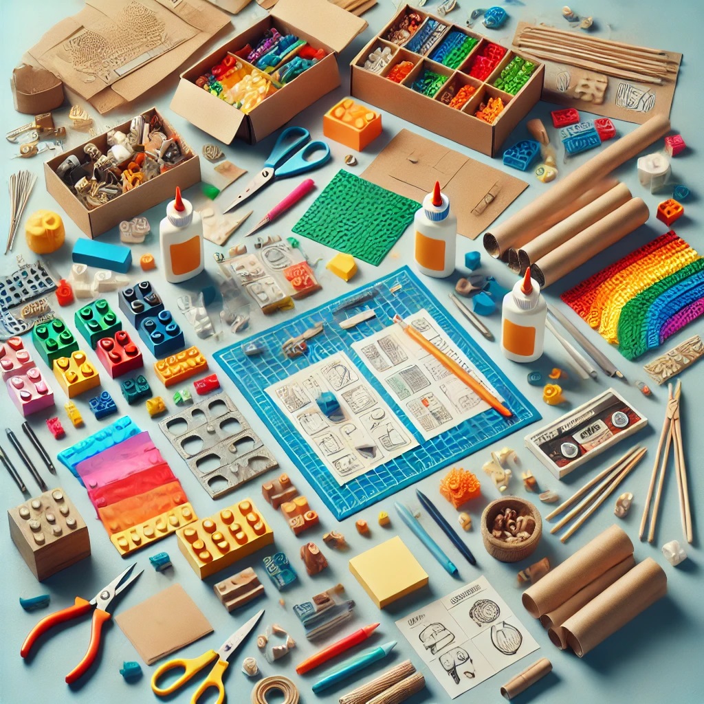 eine Gruppe von Spielzeugen und Zubehör